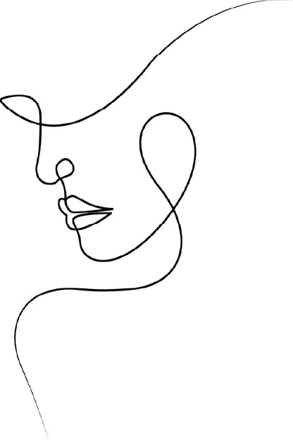 Woman Faces B&W Line Art B&W Line Art Design Print 100% Australian Made