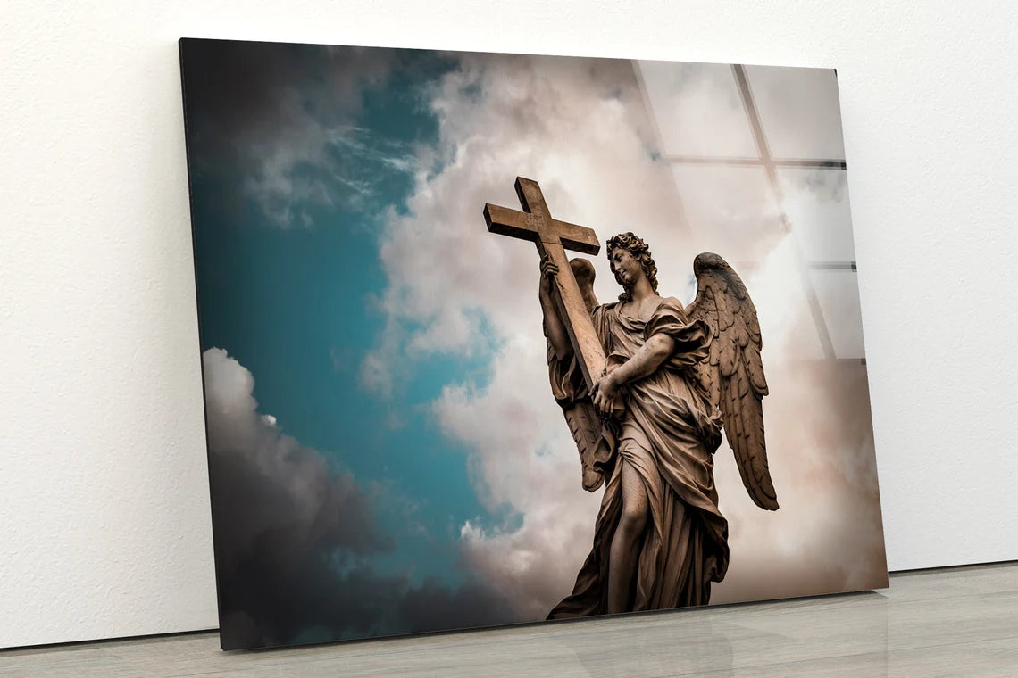 Angle Statue Photograph Acrylic Glass Print Tempered Glass Wall Art 100% Made in Australia Ready to Hang