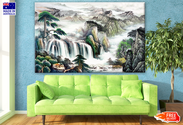 Chinese Nature Landscape Painting Print 100% Australian Made