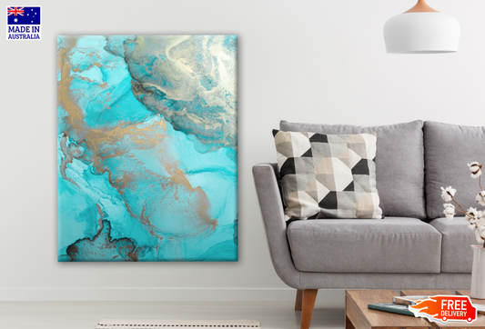 Blue & Gold Abstract Design Print 100% Australian Made