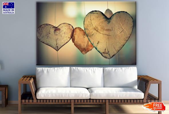 Wooden Hearts Hanging Photograph Print 100% Australian Made