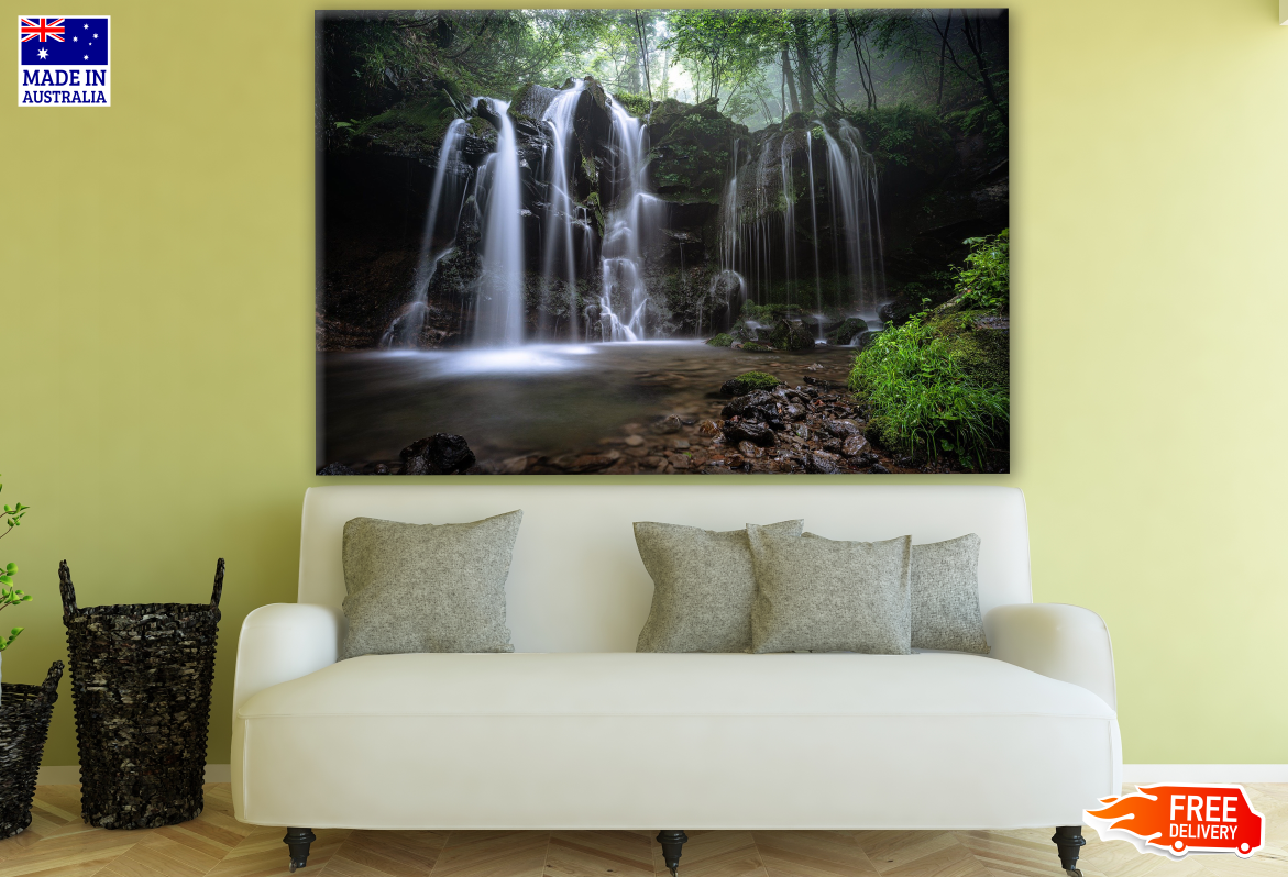 Waterfall in Deep Forest Photograph Print 100% Australian Made