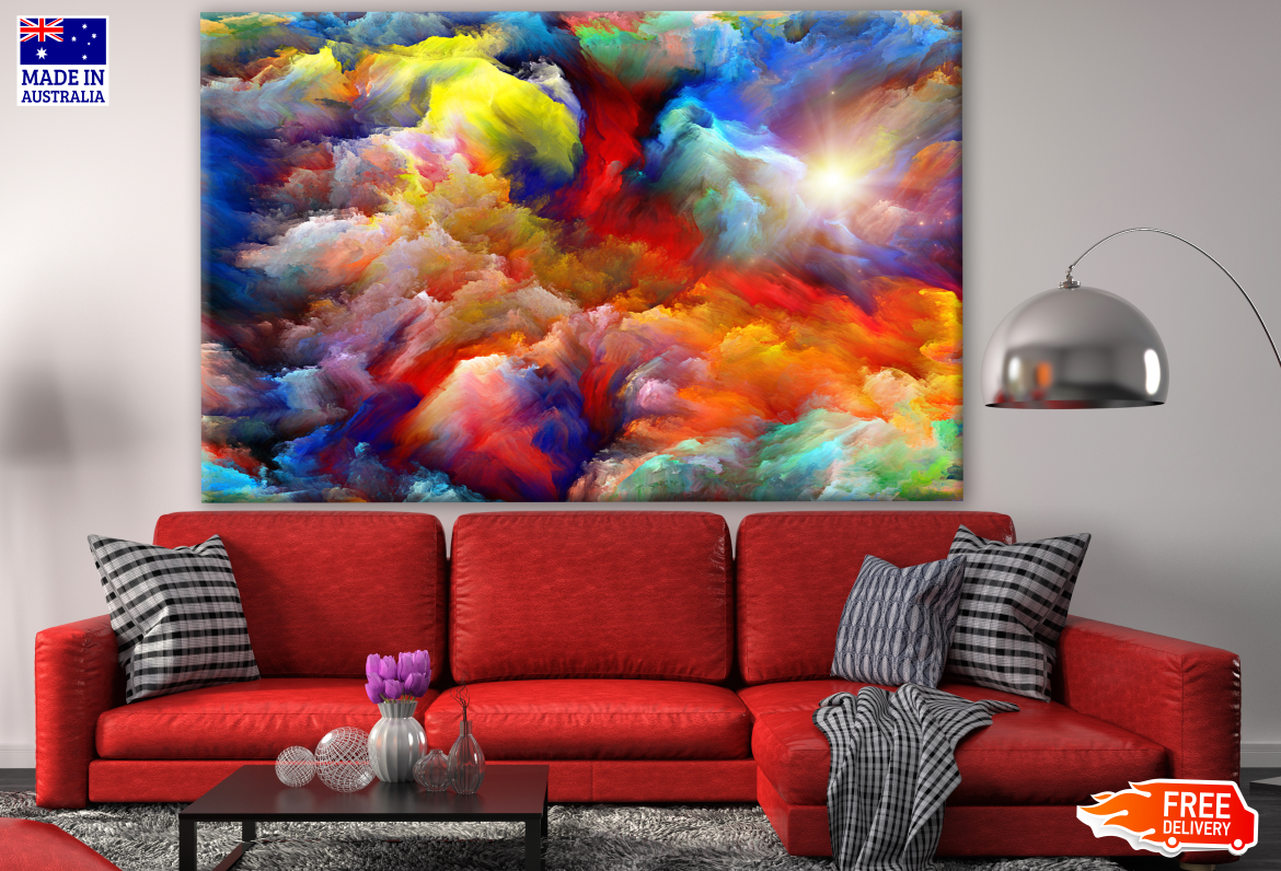 Colourful Abstract Cloud Design Print 100% Australian Made