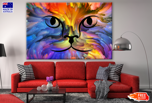 Cat Face Portrait Abstract Design Print 100% Australian Made