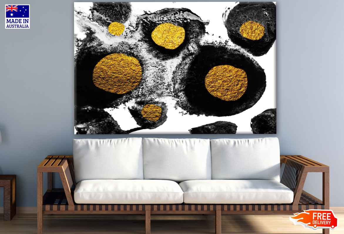 Black & gold Abstract Spot Design Print 100% Australian Made