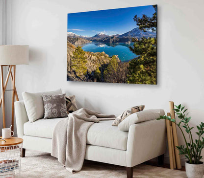 Bella Home Lake & Winter View From Hills Print Canvas Ready to hang