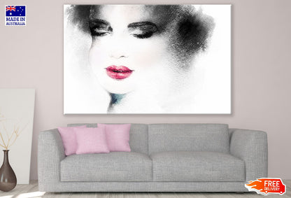 Makeup Woman Face Abstract Watercolor Painting Print 100% Australian Made