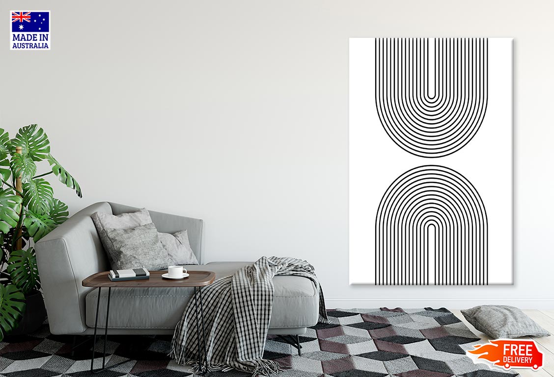 B&W Abstract Line Art Print 100% Australian Made