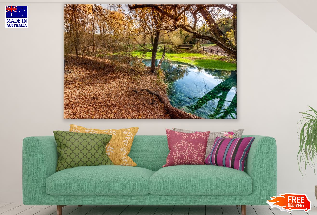 Autumn Forest With Lake Photograph Print 100% Australian Made