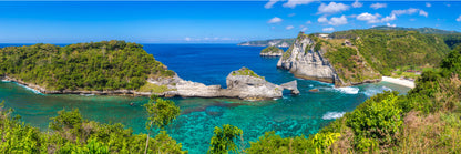 Panoramic Canvas Atuh Beach View From Top High Quality 100% Australian Made Wall Canvas Print Ready to Hang