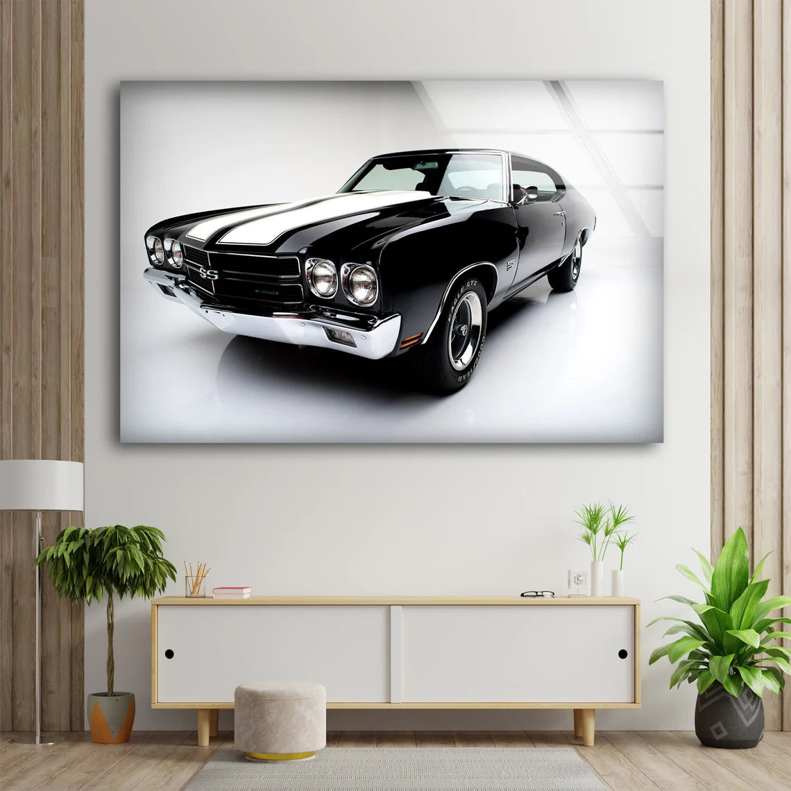 Vintage Black Car Photograph Acrylic Glass Print Tempered Glass Wall Art 100% Made in Australia Ready to Hang