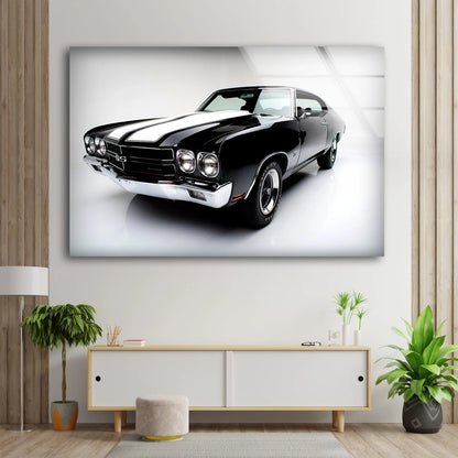 Vintage Black Car Photograph Acrylic Glass Print Tempered Glass Wall Art 100% Made in Australia Ready to Hang