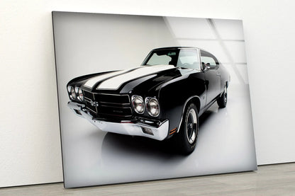 Vintage Black Car Photograph Acrylic Glass Print Tempered Glass Wall Art 100% Made in Australia Ready to Hang