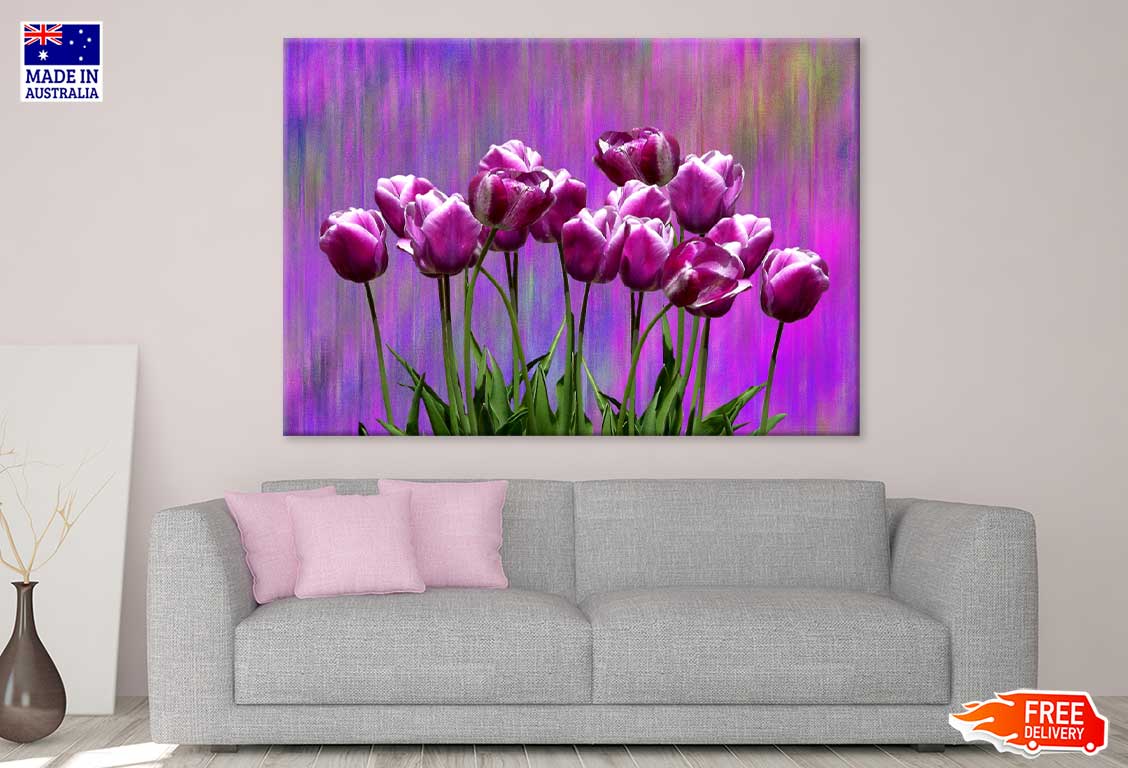 Tulips with Leaves View Photograph Print 100% Australian Made