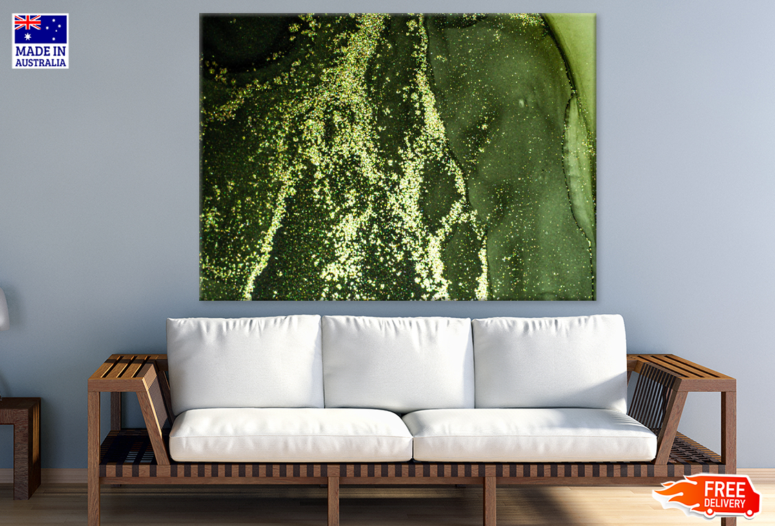 Green & White Abstract Design Print 100% Australian Made