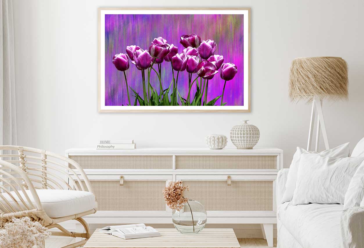 Tulips with Leaves View Photograph Home Decor Premium Quality Poster Print Choose Your Sizes