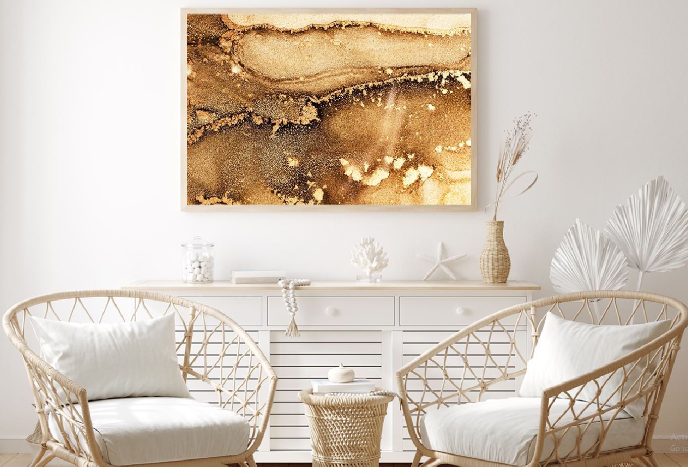 Golden Mineral Stone Abstract Design Home Decor Premium Quality Poster Print Choose Your Sizes