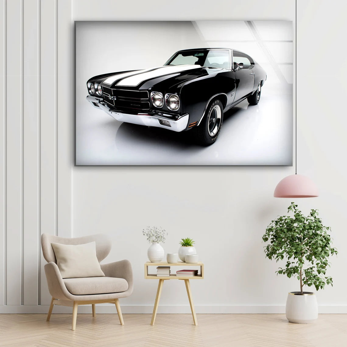 Vintage Black Car Photograph Acrylic Glass Print Tempered Glass Wall Art 100% Made in Australia Ready to Hang