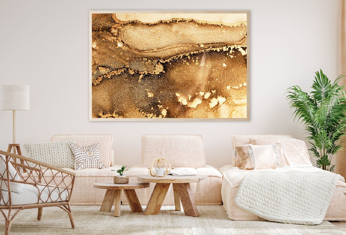 Golden Mineral Stone Abstract Design Home Decor Premium Quality Poster Print Choose Your Sizes