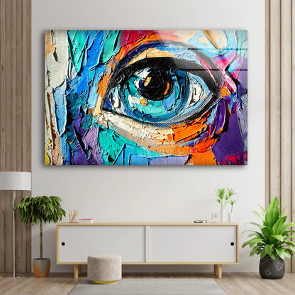 Eye Abstract Oil Painting Acrylic Glass Print Tempered Glass Wall Art 100% Made in Australia Ready to Hang