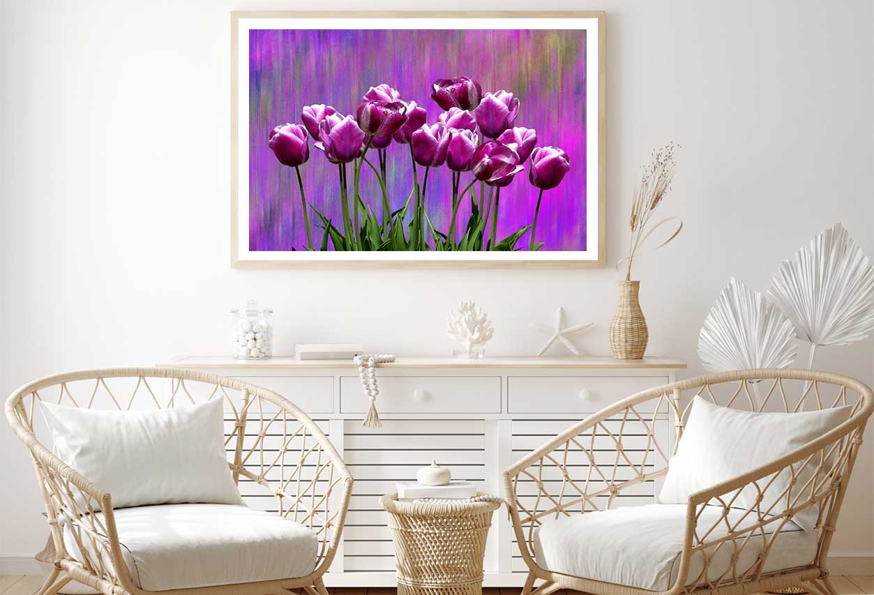 Tulips with Leaves View Photograph Home Decor Premium Quality Poster Print Choose Your Sizes