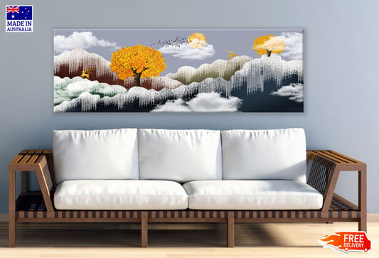 Panoramic Canvas Nature Landscape Abstract Design High Quality 100% Australian made wall Canvas Print ready to hang