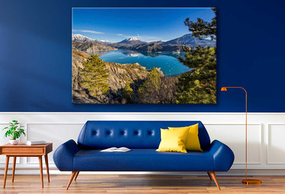 Bella Home Lake & Winter View From Hills Print Canvas Ready to hang