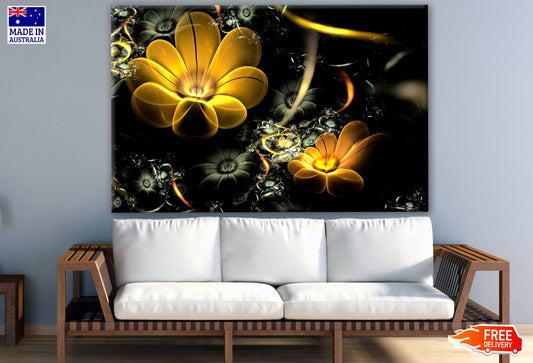 Gold & Black Floral Design Print 100% Australian Made