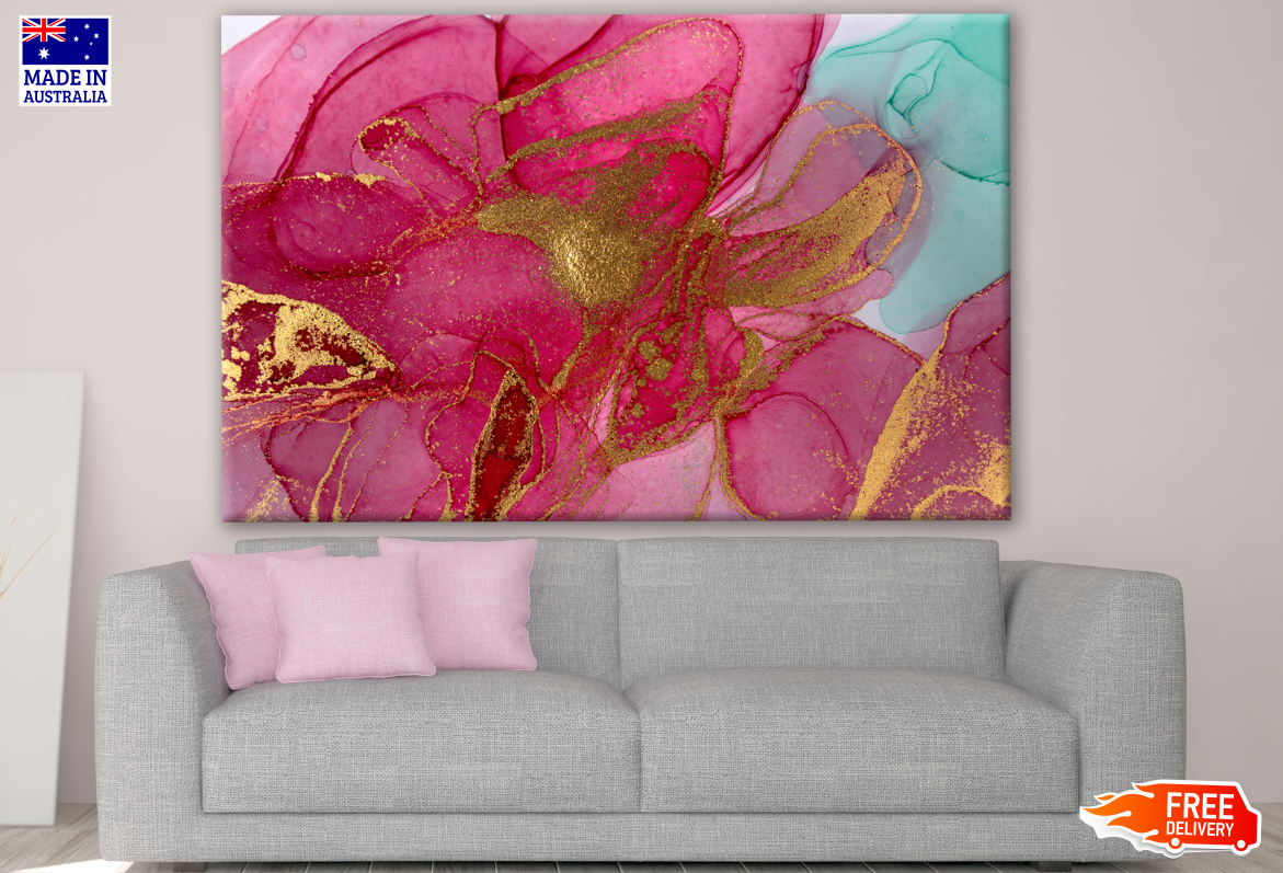 Pink Gold Abstract Design Print 100% Australian Made