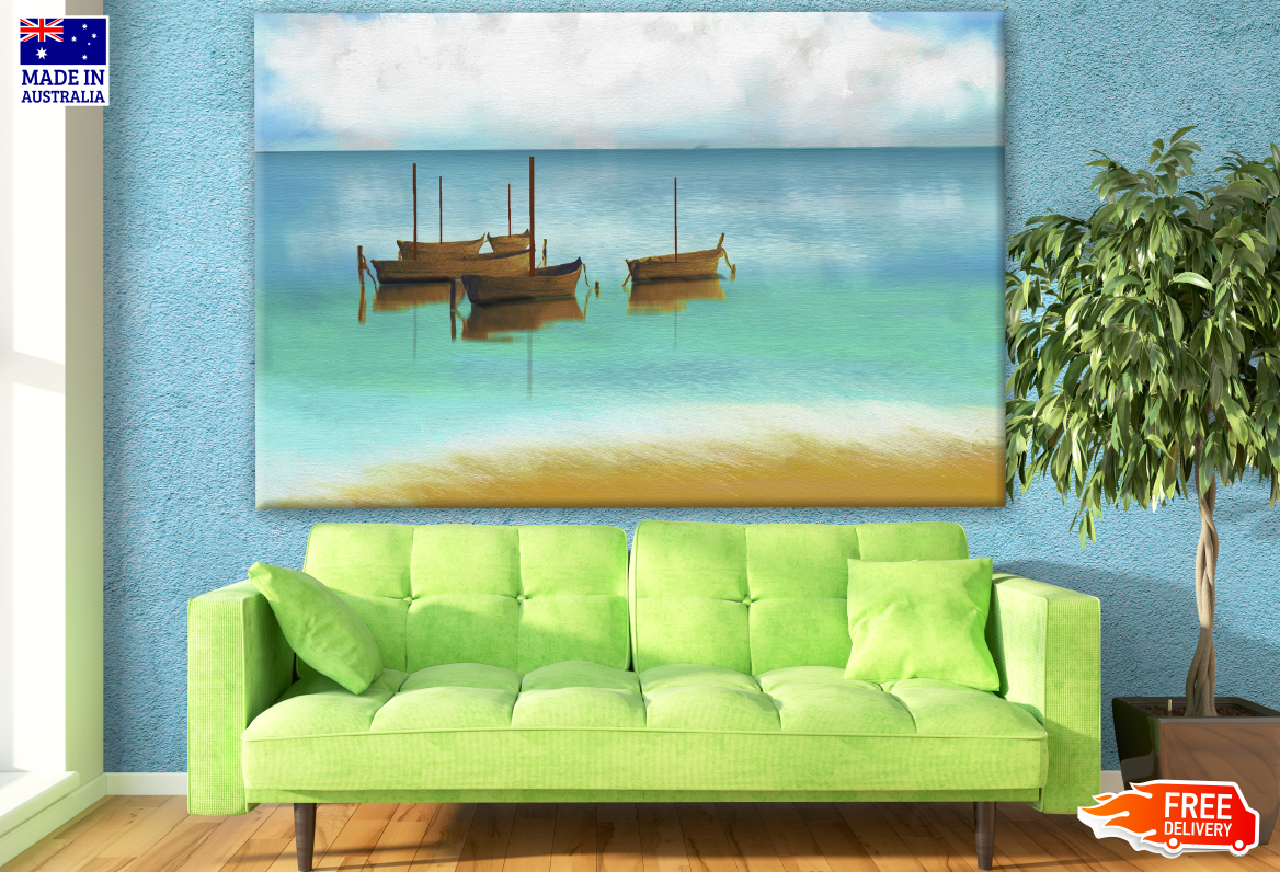 Boat on Sea Painting Print 100% Australian Made