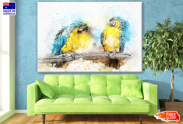 Colourful Macaw Birds Painting Print 100% Australian Made