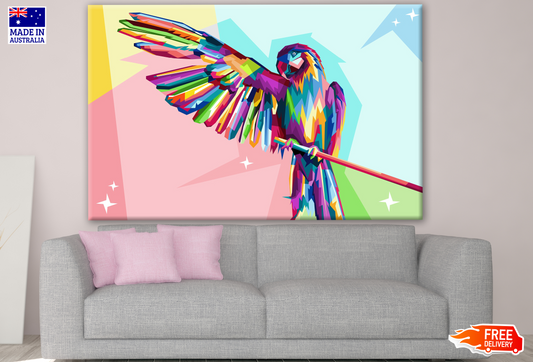 Abstract Colourful Macaw Bird Design Print 100% Australian Made