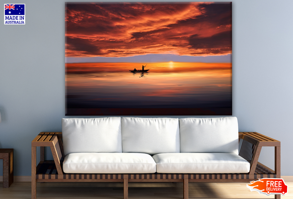 Fishing Boat on a Stunning Beach Sunset Photograph Print 100% Australian Made