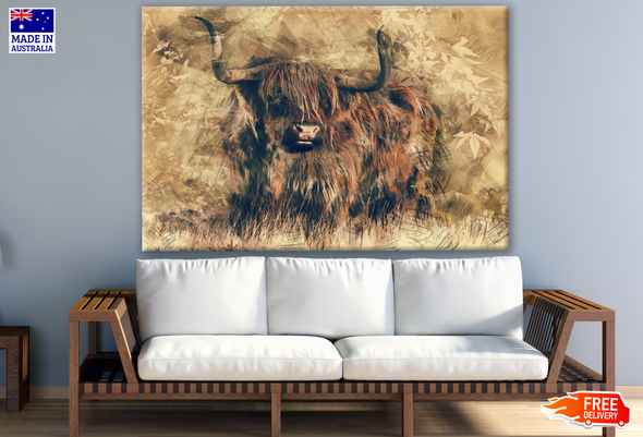 Highland Cow Painting Print 100% Australian Made