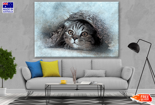 Cat Under a Carpet Painting Print 100% Australian Made