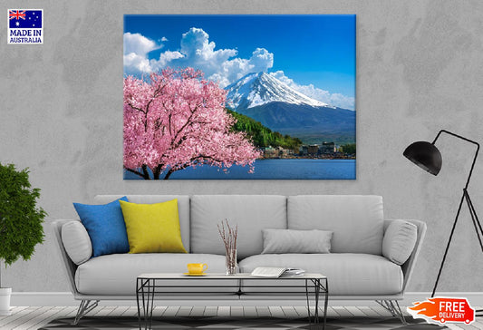 Fuji Mountain Cherry Blossom Tree Photograph Print 100% Australian Made