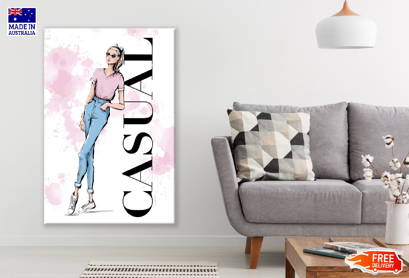 Casual Fashion Girl Illustration Print 100% Australian Made