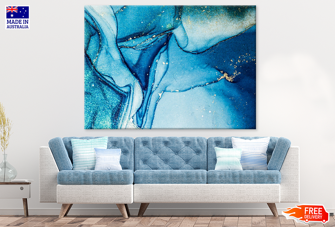 Blue & White Abstract Design Print 100% Australian Made