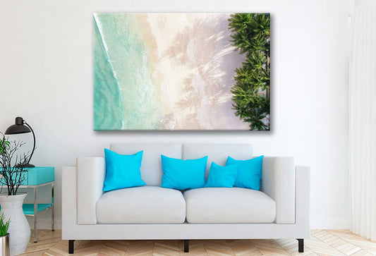 Bella Home Palms Trees & Clear Sea Print Canvas Ready to hang