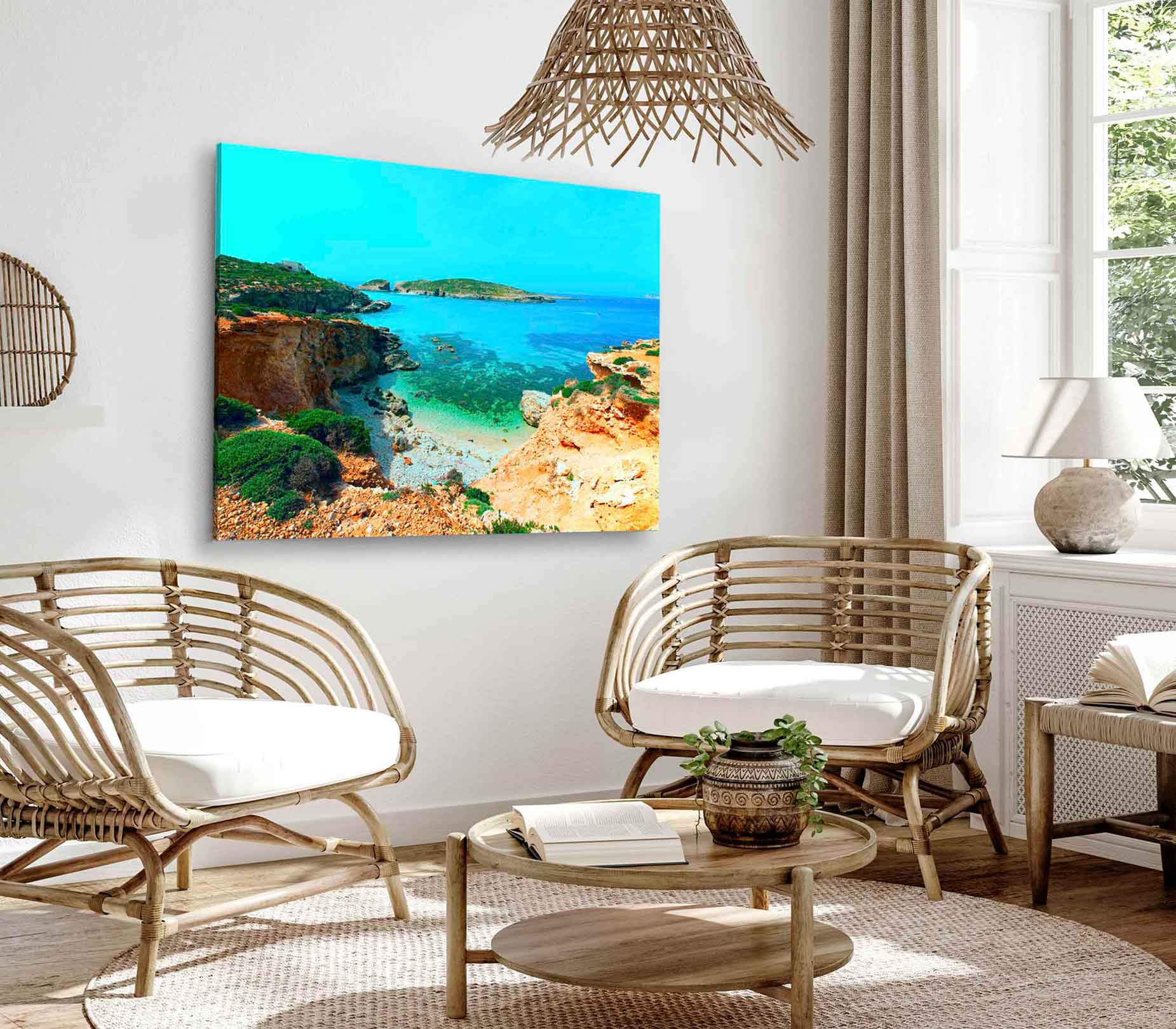 Bella Home Blue Lagoon Comino Island Malta Gozo Print Canvas Ready to hang