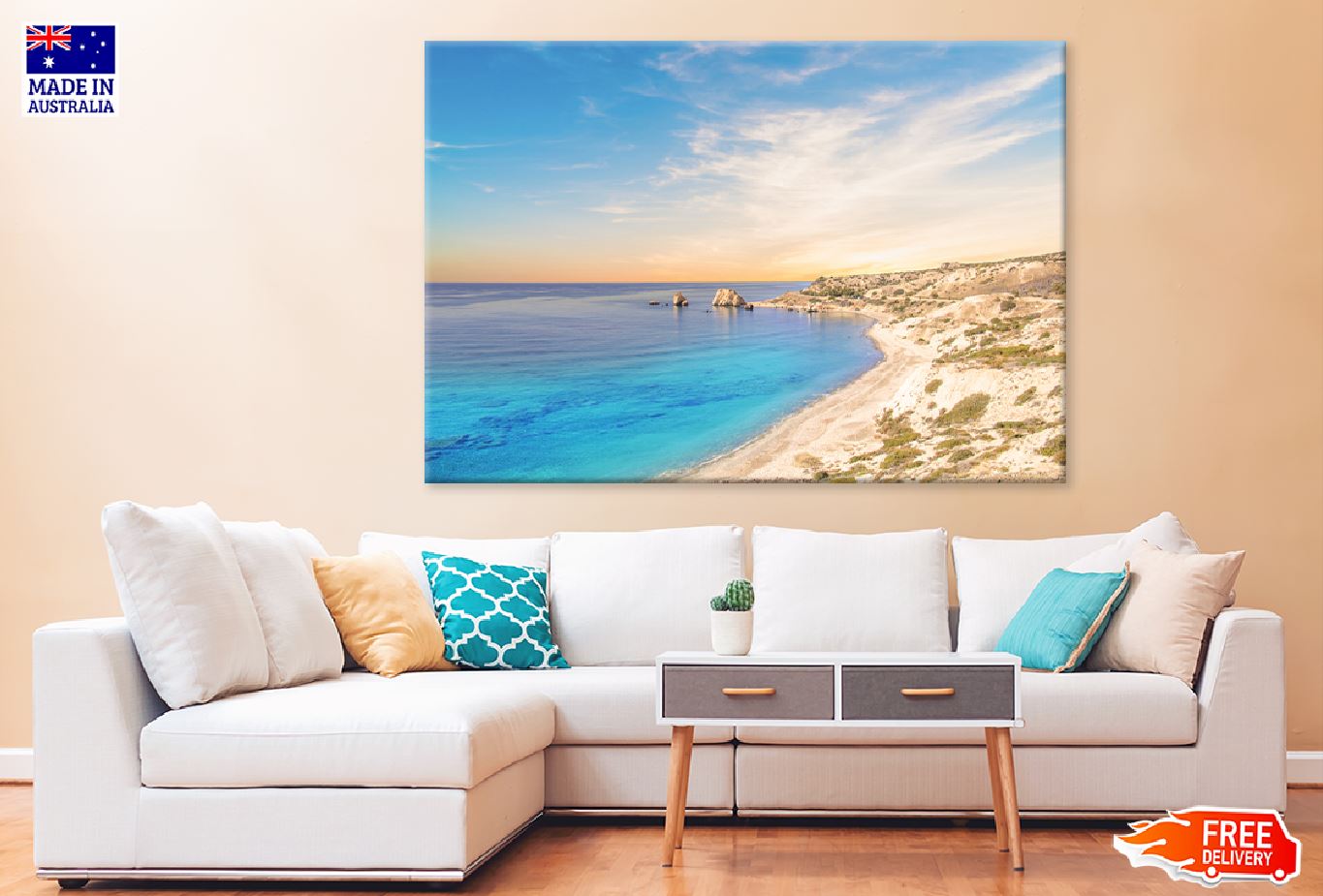 Aphrodite Sea & Blue Sky View Photograph Cyprus Print 100% Australian Made