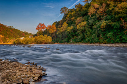 Wuyuan River Autumn Trees View Photograph Print 100% Australian Made