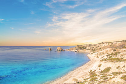 Aphrodite Sea & Blue Sky View Photograph Cyprus Print 100% Australian Made