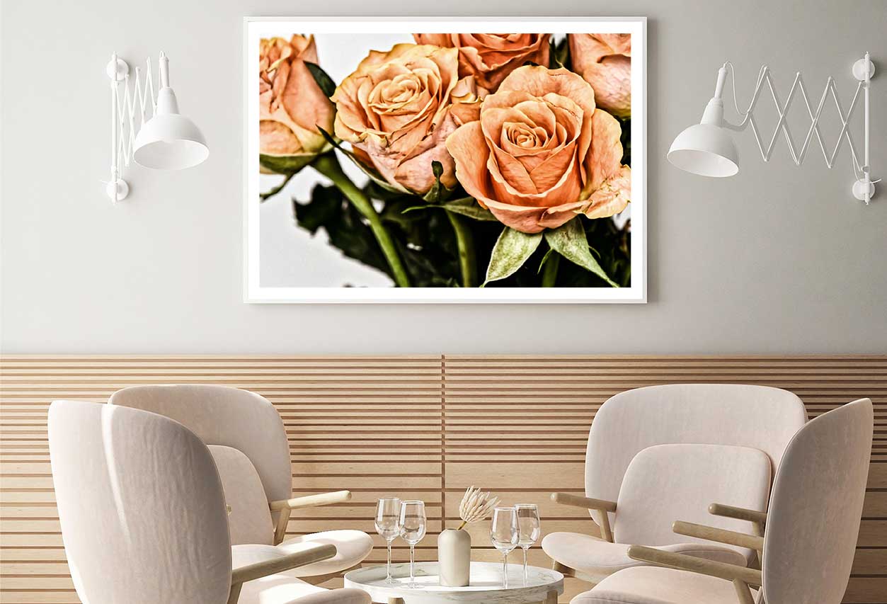 Orange Roses View Photograph Home Decor Premium Quality Poster Print Choose Your Sizes