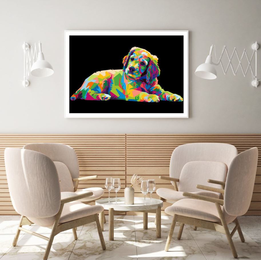 Puppy Abstract Portrait Painting Home Decor Premium Quality Poster Print Choose Your Sizes