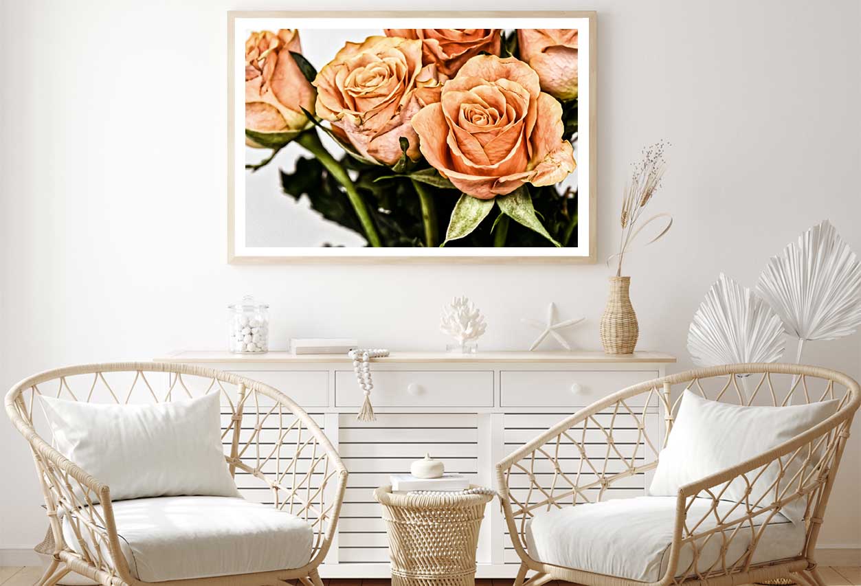 Orange Roses View Photograph Home Decor Premium Quality Poster Print Choose Your Sizes