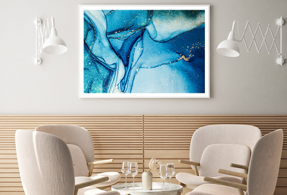 Blue & White Abstract Design Home Decor Premium Quality Poster Print Choose Your Sizes