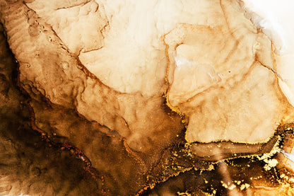 Brown & Golden Splash Abstract Design Home Decor Premium Quality Poster Print Choose Your Sizes