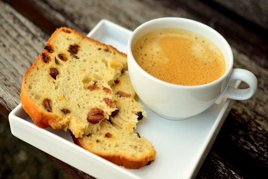 Bread with Tea Cup Closeup Photograph Print 100% Australian Made