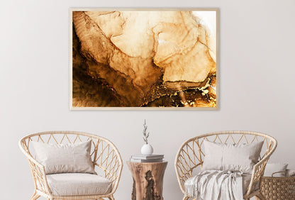 Brown & Golden Splash Abstract Design Home Decor Premium Quality Poster Print Choose Your Sizes